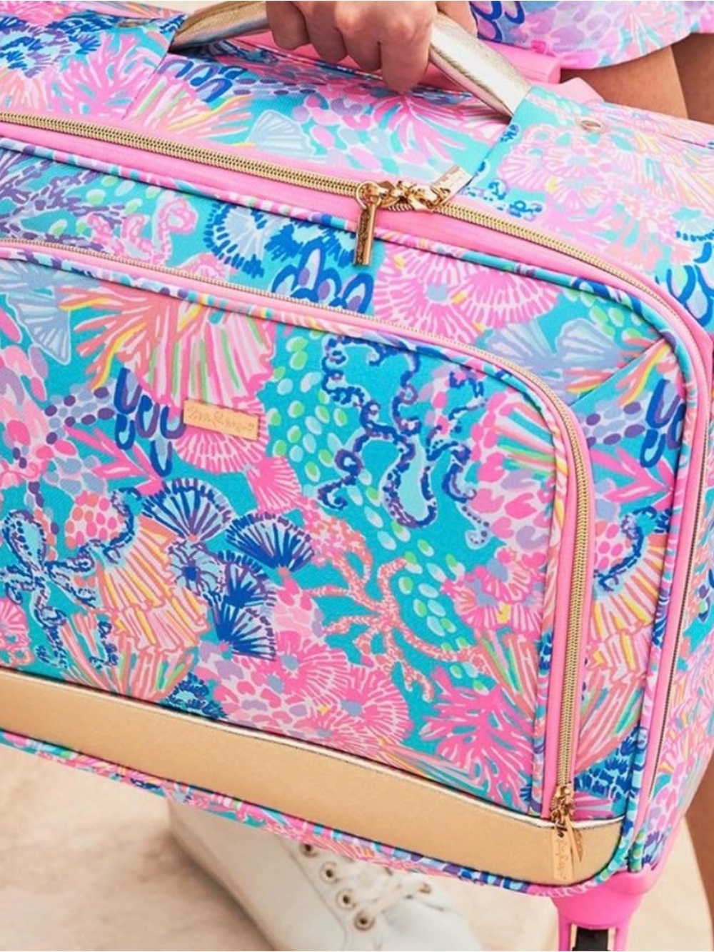 NEW Lilly Pulitzer Under Seat Rolling Carry On- Splendor In the Sand